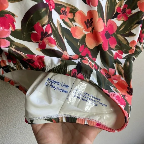 Anthropologie Floral One Piece Swimsuit - Pink and Green - Picture 5 of 12